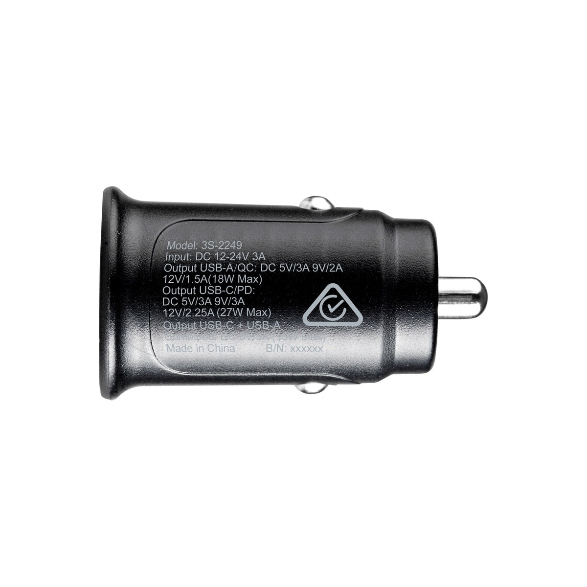 3sixT 20W Fast Car Charger with USB C to Lightning Cable - Black | Quick Charge for iPhone in Car, Travel & Commute