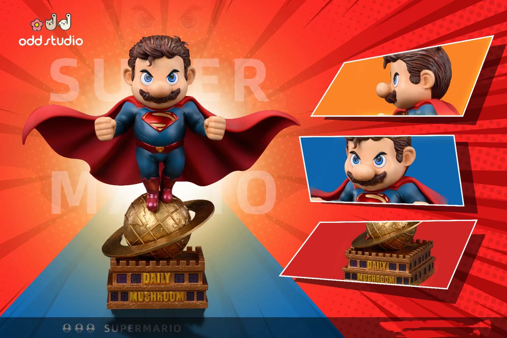 ODD Studio Super Mario Cosplay Superman Costume - Fun Cosplay Outfit for Halloween, Comic Con & Themed Parties