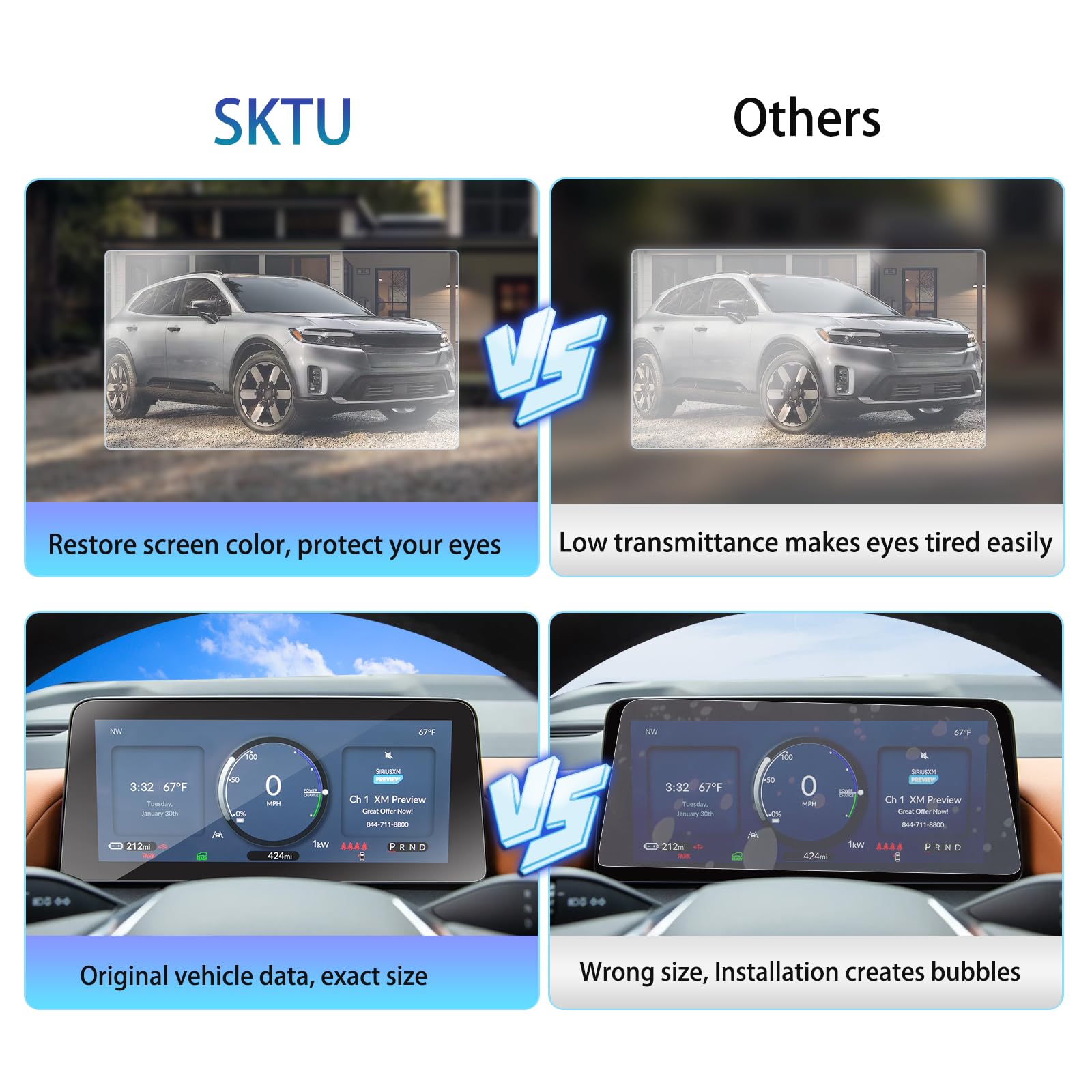 2Pcs Premium Screen Protector for 2024-2025 Honda Prologue & Acura ZDX - 11-Inch Curved Digital Display - Ultra Clear Anti-Scratch Film - Perfect for Navigation & Touchscreen Protection