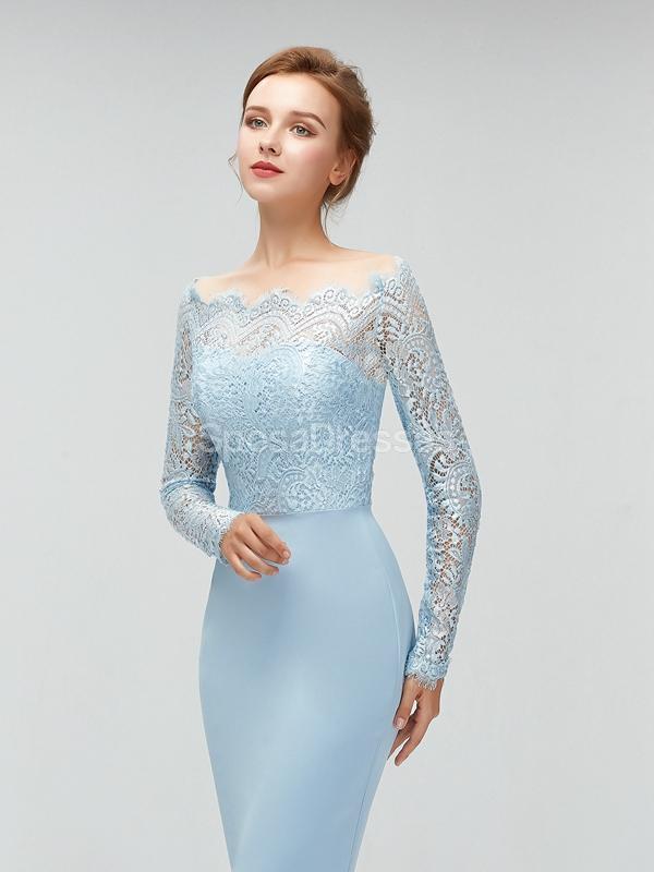 Elegant Long Sleeve Lace Mermaid High-Low Bridesmaid Dress - WG580 | Perfect for Weddings, Proms & Formal Events