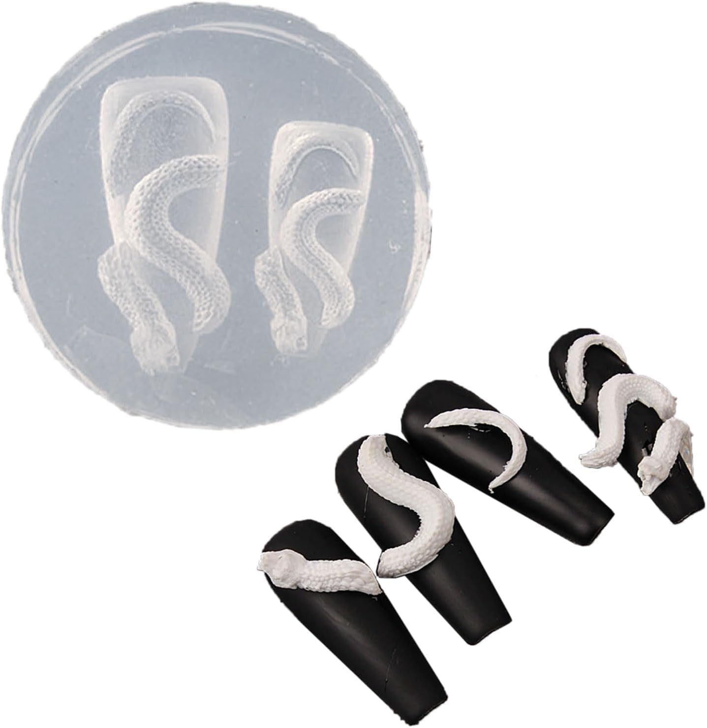 Premium DIY Silicone Nail Stamping Plates - Dragon & Snake Design Nail Art Carving Molds for Professional Manicures | Reusable Nail Stamping Templates for Hands & Feet | Perfect for Home Salons, Nail Art Enthusiasts & Professional Nail Technicians