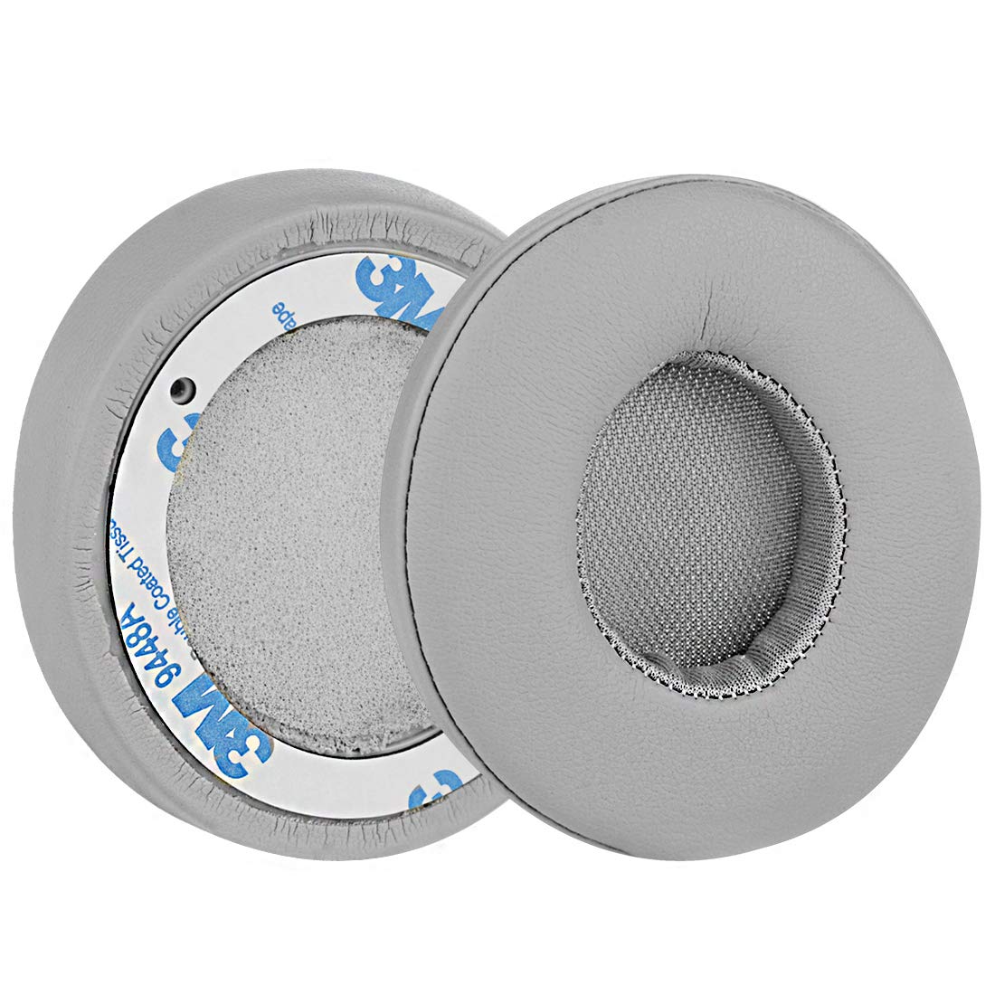 Geekria QuickFit Replacement Ear Pads for Beats Solo2 Wired & Solo2.0 Wired Headphones - Soft Grey Memory Foam Ear Cushions, Earpads & Ear Cups Cover Repair Parts - Perfect for Gaming, Music & Travel Comfort