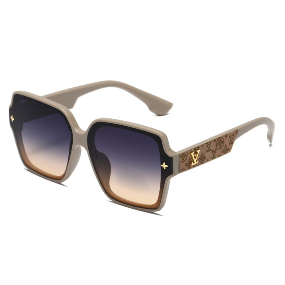 Vintage Large Frame Sunglasses for Women - Retro Style UV Protection - One Size Fits Most - Perfect for Beach, Driving & Outdoor Activities