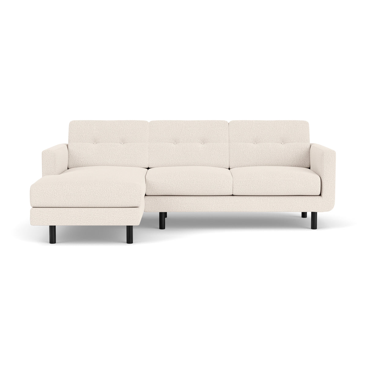 Conrad Boucle Left Chaise Sofa - Modern Upholstered Sectional Couch for Living Room, Lounge & Home Decor