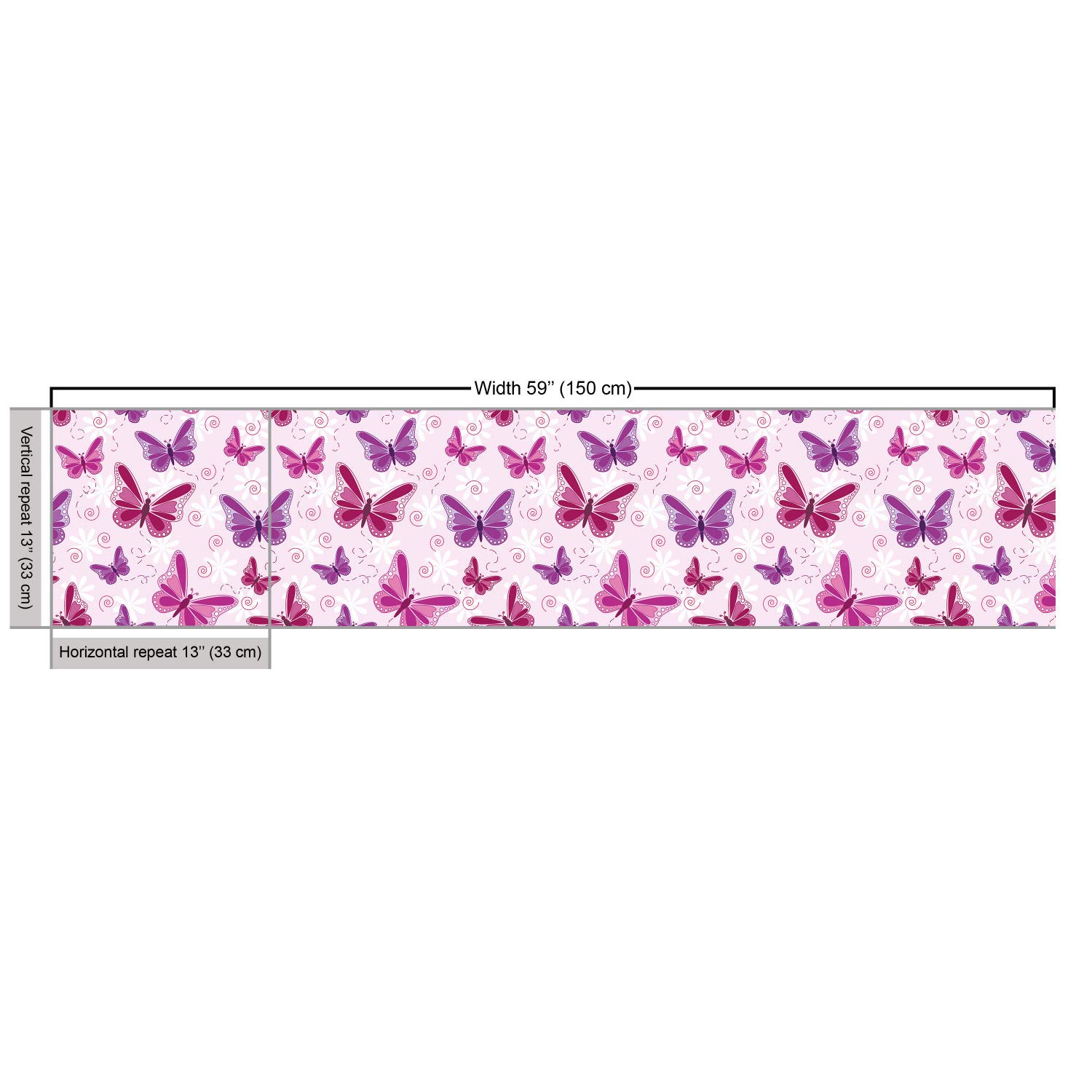 Ambesonne Purple Fabric by The Yard - Abstract Butterfly Floral Print Upholstery Material for Sofa, Curtains & Home Decor | 10 Yards Soft Maroon Purple Pale Pink | Perfect for DIY Projects, Bedding & Crafting