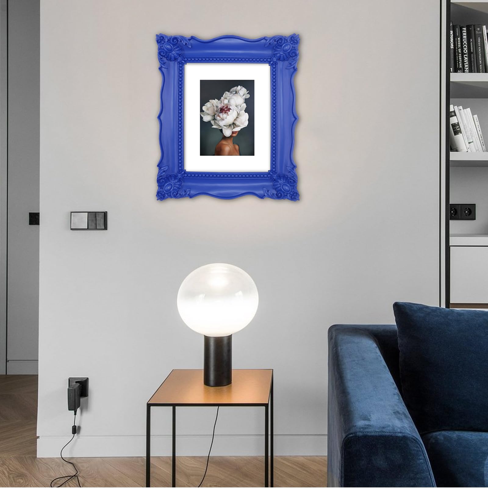 SIMON'S SHOP Baroque Style 8x10 Picture Frame - Elegant Blue Photo Frame for Wall Display, Home Decor & Gift Giving | Perfect for Weddings, Graduations & Family Portraits
