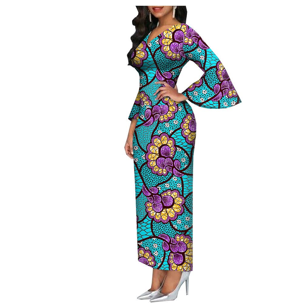 African Dresses for Women - Ankara Print High Waist Bodycon Maxi Dress - Dashiki Party & Wedding Attire - Perfect for Cultural Events, Festivals & Special Occasions