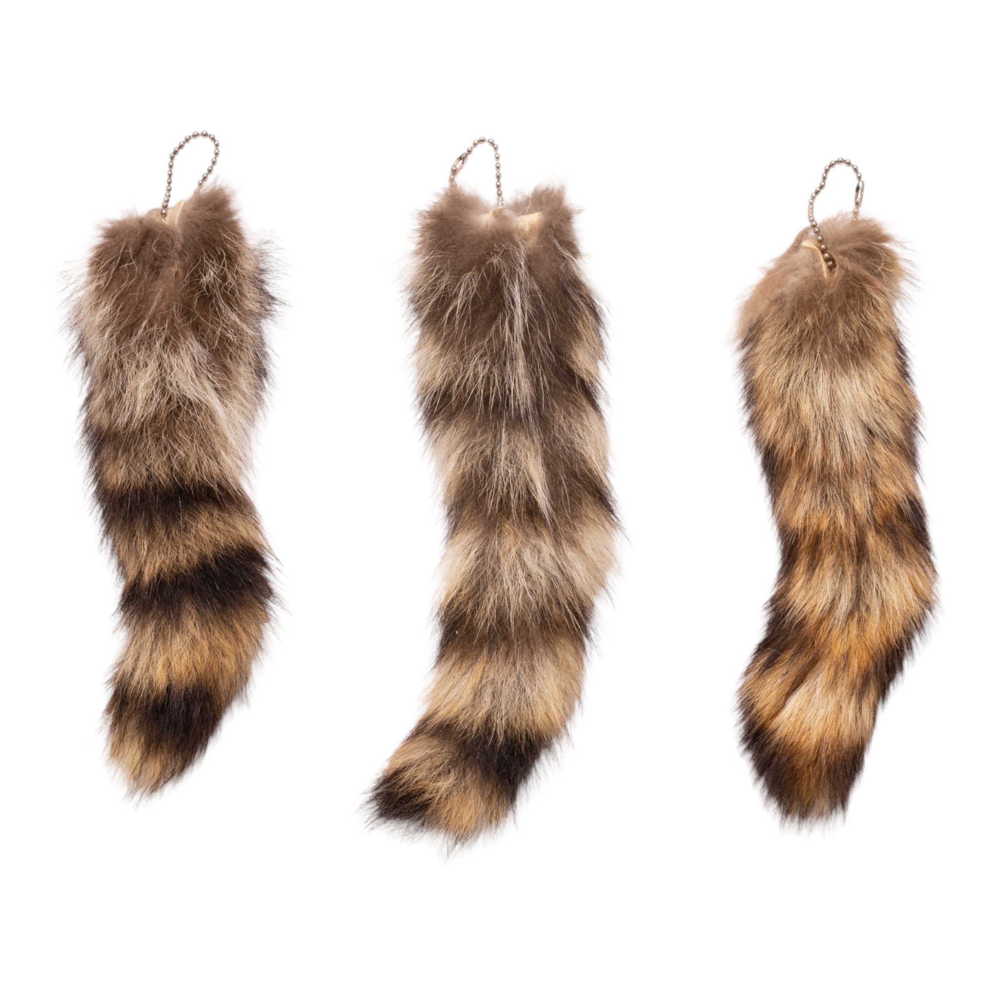 Genuine Raccoon Tail Pendant on Ball Chain Necklace - Unique Animal Tail Jewelry for Cosplay, Costume Accessories & Gothic Fashion