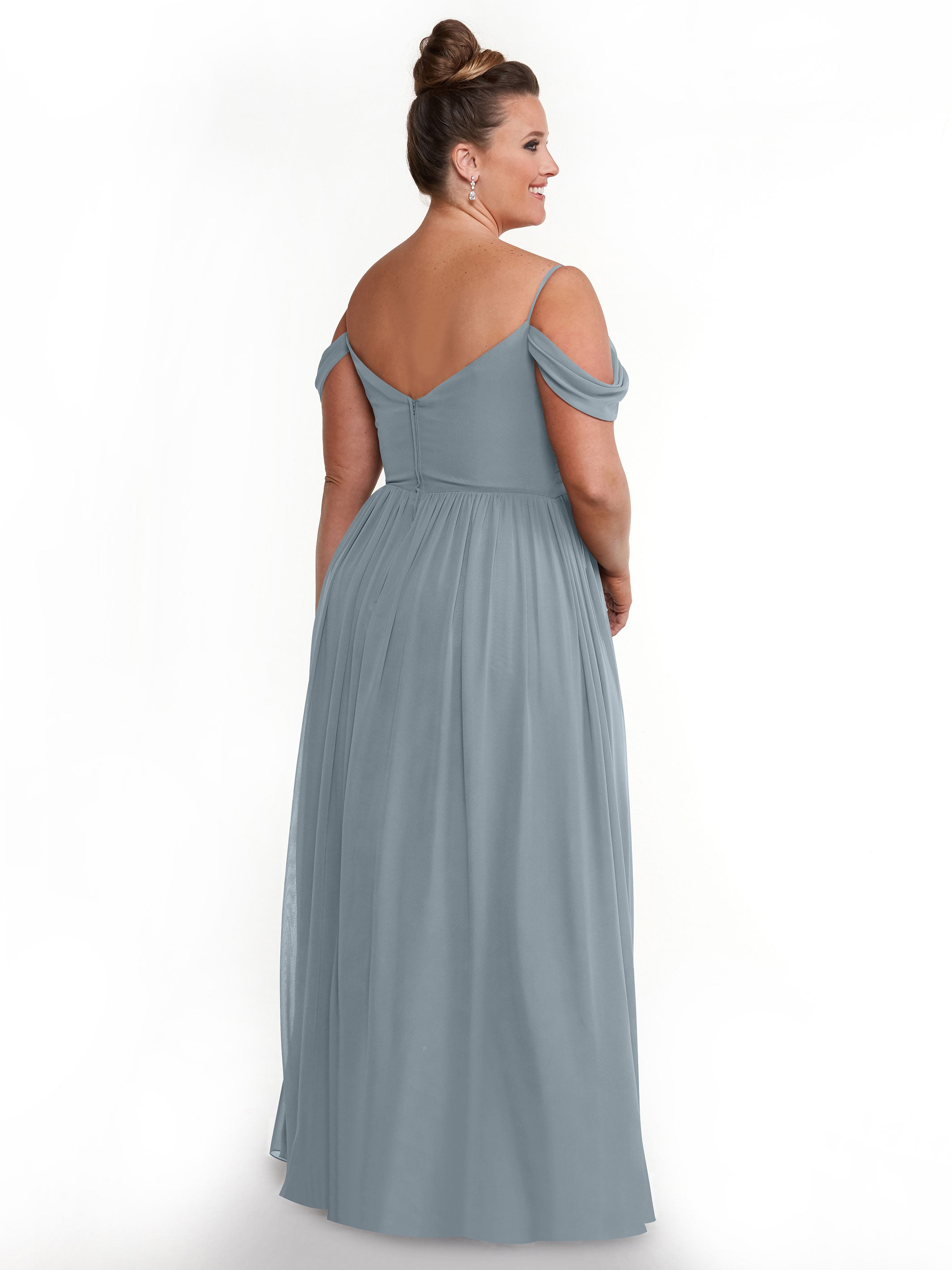 Elegant Off Shoulder Chiffon Bridesmaid Dress with Spaghetti Straps - Perfect for Weddings, Formal Events & Special Occasions