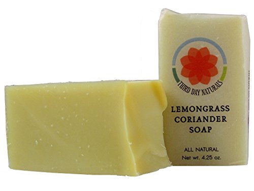 Organic Lemongrass & Coriander Handmade Soap - Natural Antibacterial Body Wash for Sensitive Skin - Perfect for Daily Use, Spa Days & Eco-Friendly Gifting