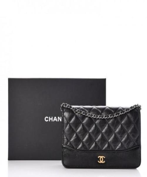Chanel Wallet On Chain WOC - Black Aged Smooth Calfskin Crossbody Bag for Women | Perfect for Evening Parties, Date Nights & Travel