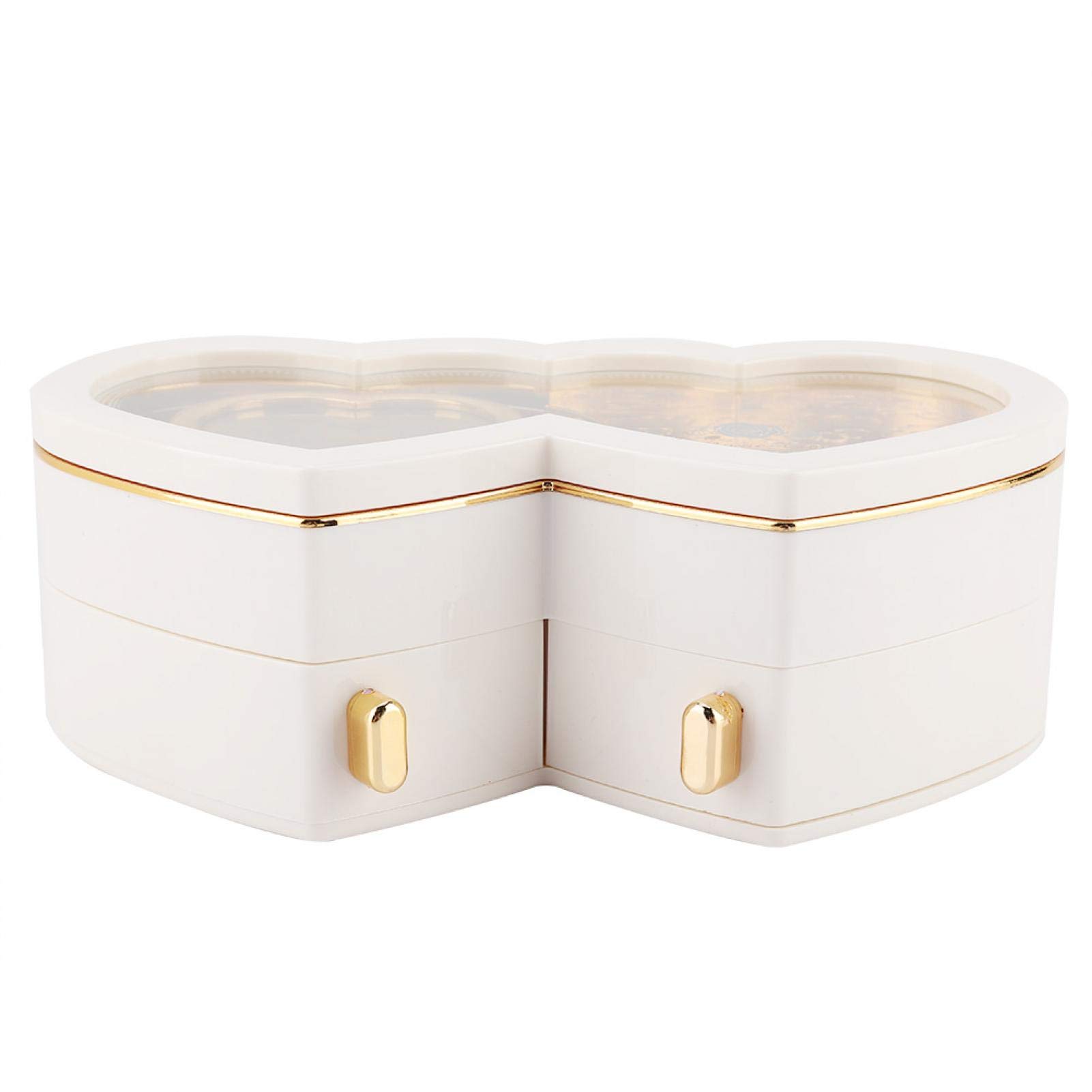 Elegant Dancing Ballerina Musical Jewelry Box with Double Heart Design - Perfect Gift for Little Girls, Home Decor & Kids Birthday (White) | Ideal for Bedroom Decor, Princess-Themed Parties & Special Occasions