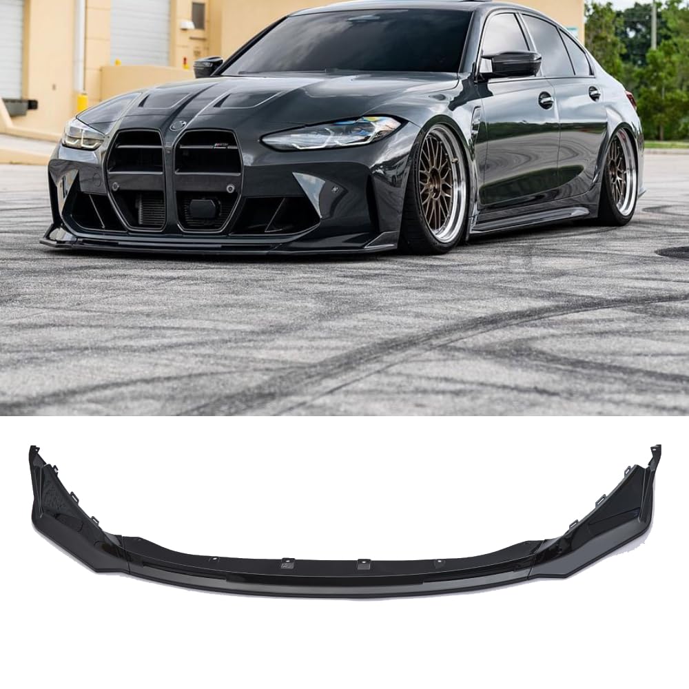 Gloss Black Front Bumper Lip Splitter for BMW G80 M3 & G82 M4 (2021-2024) - V Style Design | Enhance Aerodynamics & Sporty Look | Perfect for Car Enthusiasts & Track Days