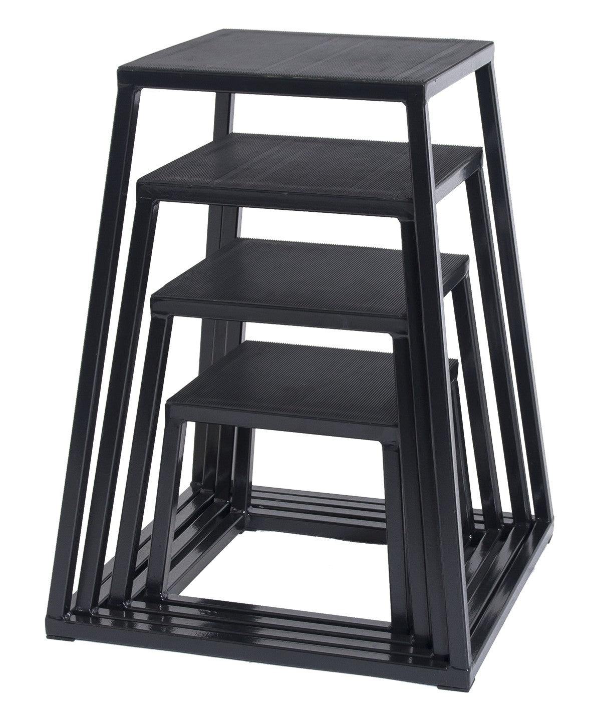 Premium 4-Piece Steel Plyometric Box Set for CrossFit, Jump Training & Home Gym Workouts - Heavy Duty & Adjustable Height