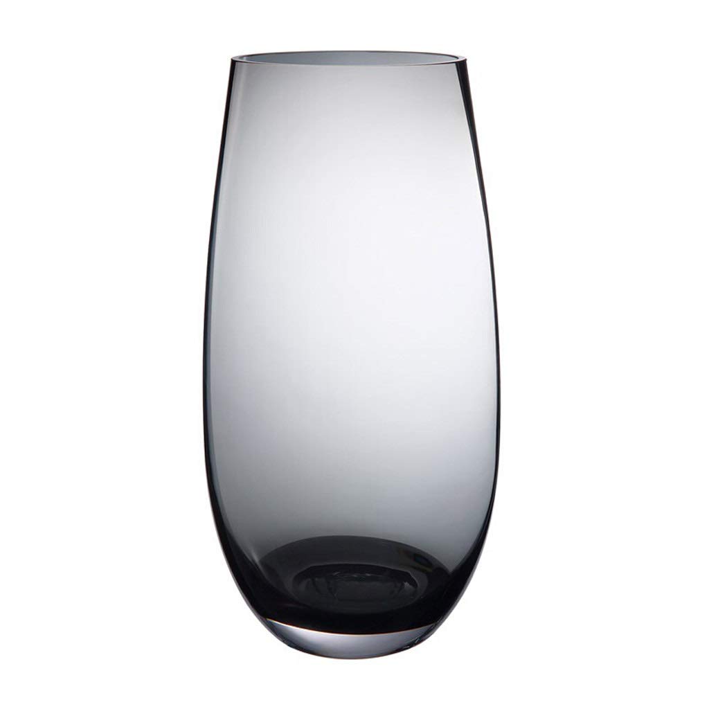 Nordic Minimalist Glass Vase - Large Smoke Gray Modern Home Decor for Dining Table & Living Room | Perfect for Floral Arrangements and Stylish Interior Design