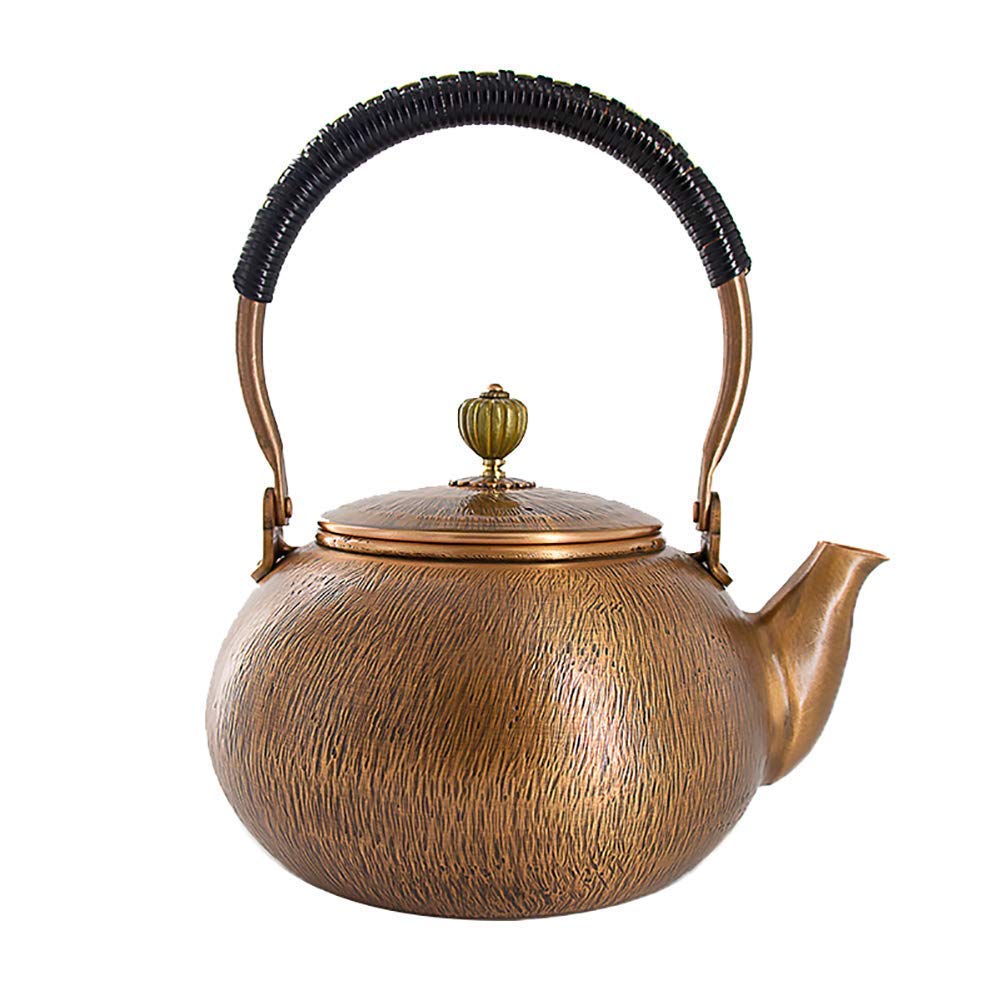 JHSHENGSHI Japanese-Style 1.2L Copper Teapot - Handcrafted Cast Iron Kettle for Tea & Coffee Brewing - Vintage Decorative Collectible - Perfect for Home, Office & Gift Giving