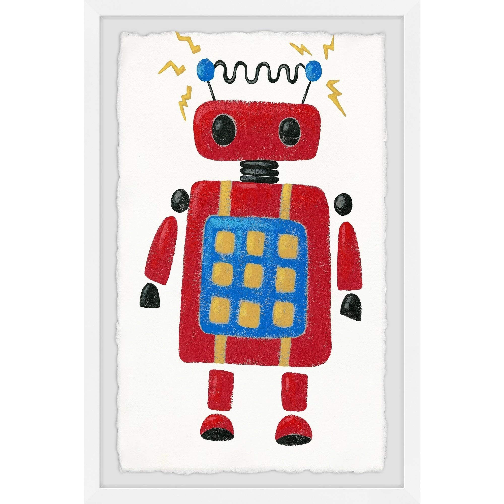 Handmade Electric Robot Framed Print 8x12 by Marmont Hill - Perfect for Kids' Room Decor & Modern Home Office Wall Art