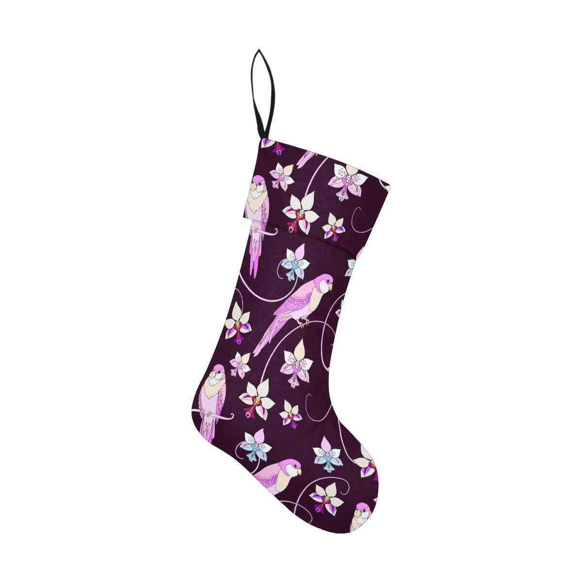 InterestPrint Floral Flowers Pink Birds Fireplace Decorations - Christmas Stockings for Holiday Mantel Decor, Gift Exchange & Festive Home Styling