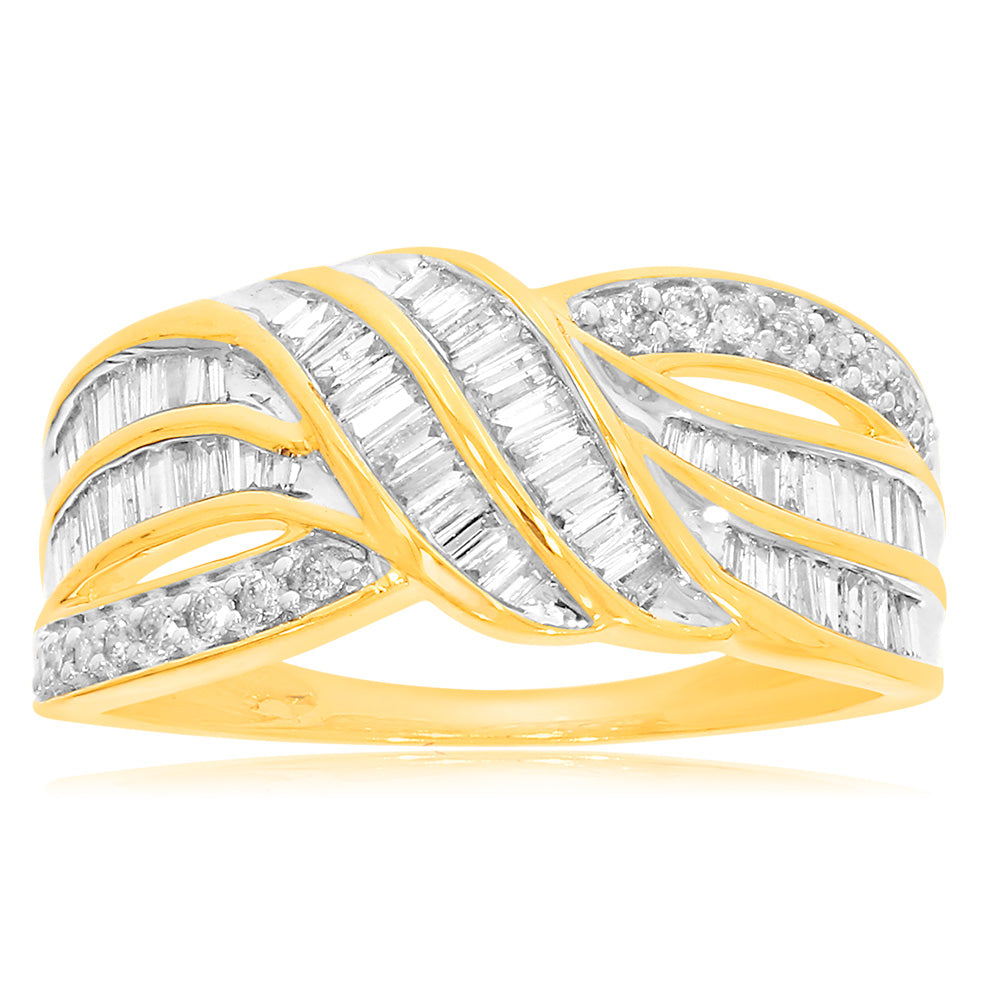 9ct Yellow Gold 1/2 Carat Diamond Ring for Women - Elegant Solitaire Engagement & Wedding Band - Perfect for Proposals, Anniversaries, and Special Occasions