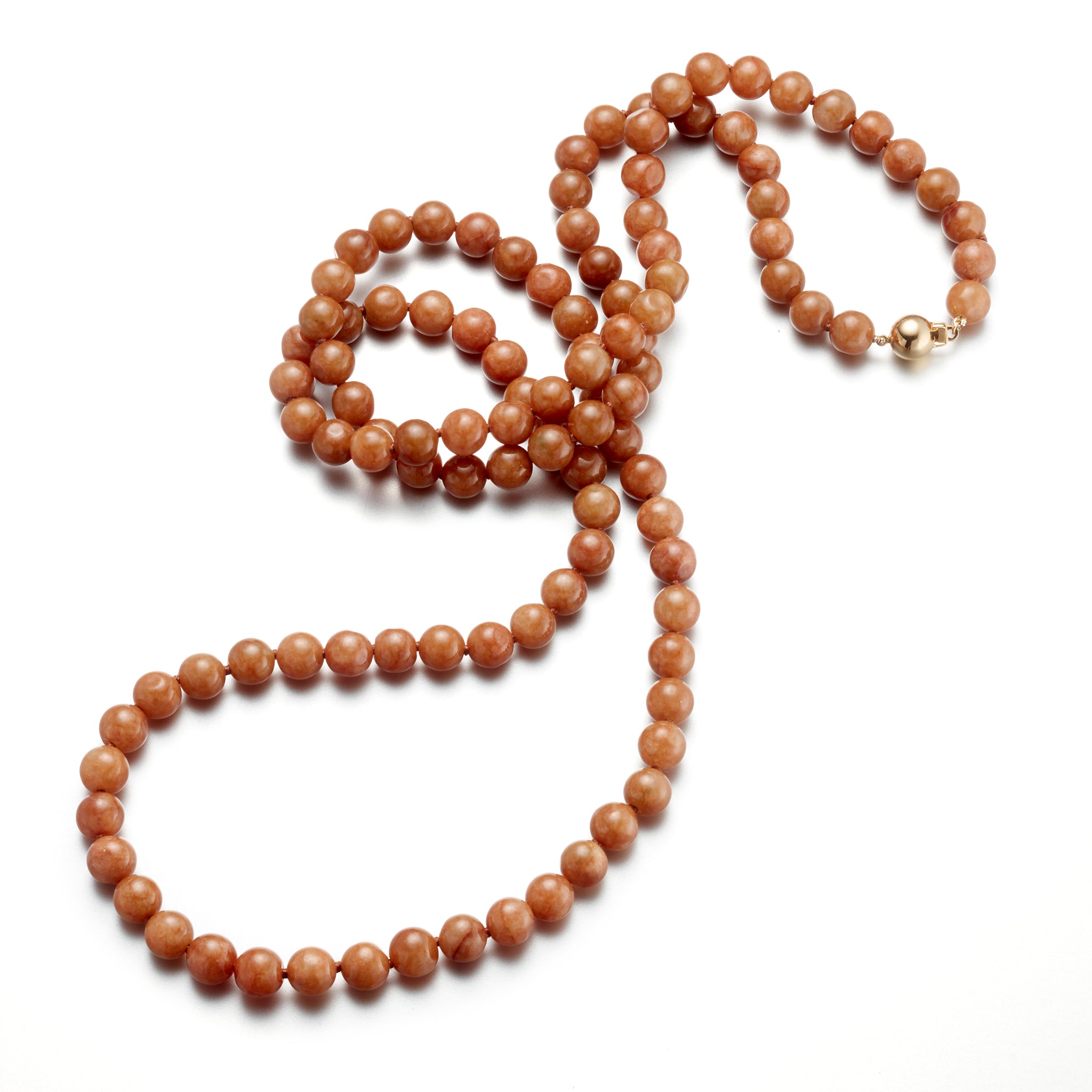 Elegant Long Red Jade Bead Necklace for Women - Handmade Natural Stone Jewelry - Perfect for Weddings, Parties & Boho Fashion