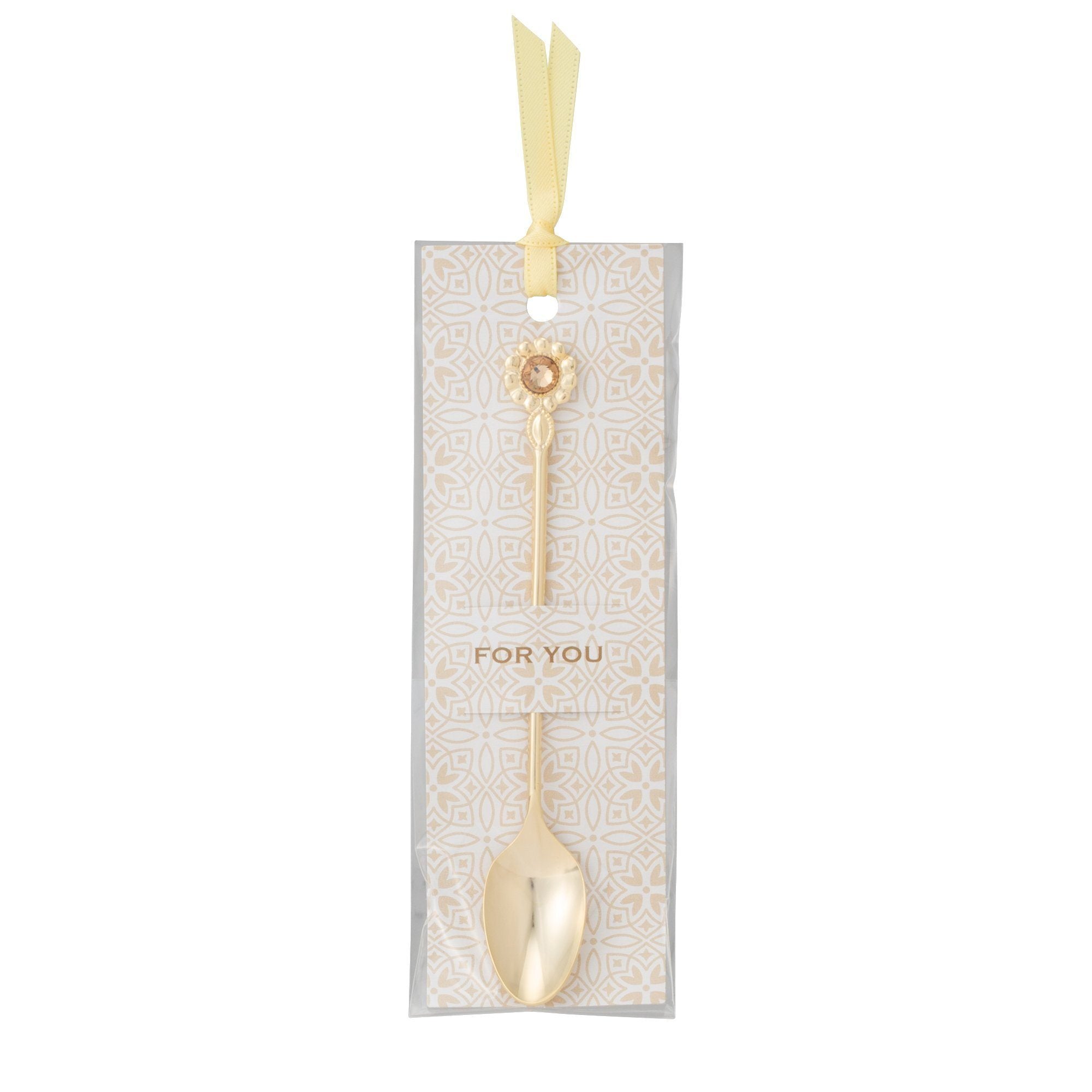 Premium Stainless Steel Lumiere Teaspoon Set - Elegant Yellow Handle, 6-Piece for Tea, Coffee, Desserts & Daily Dining