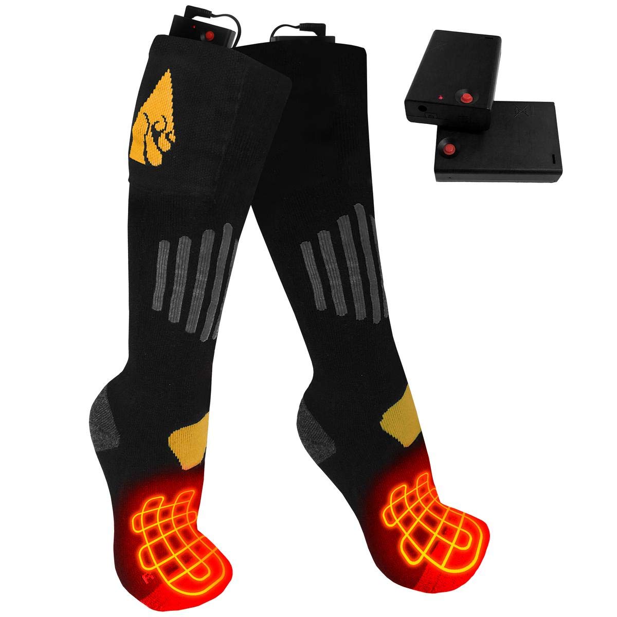 ActionHeat Unisex Thermal Cotton Socks with Built-in Heating & FIR Heat Technology - Warm Winter Socks for Men & Women - Perfect for Skiing, Hiking & Cold Weather Activities