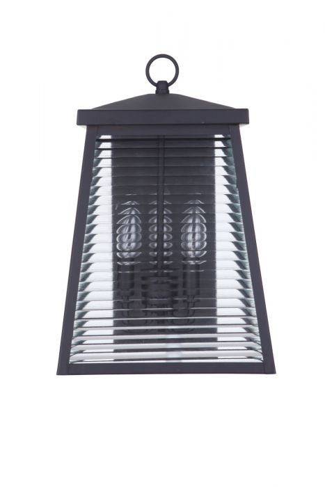 Armstrong Three Light Outdoor Wall Mount in Midnight Black - Durable Exterior Sconce for Porch, Patio, and Garden Lighting