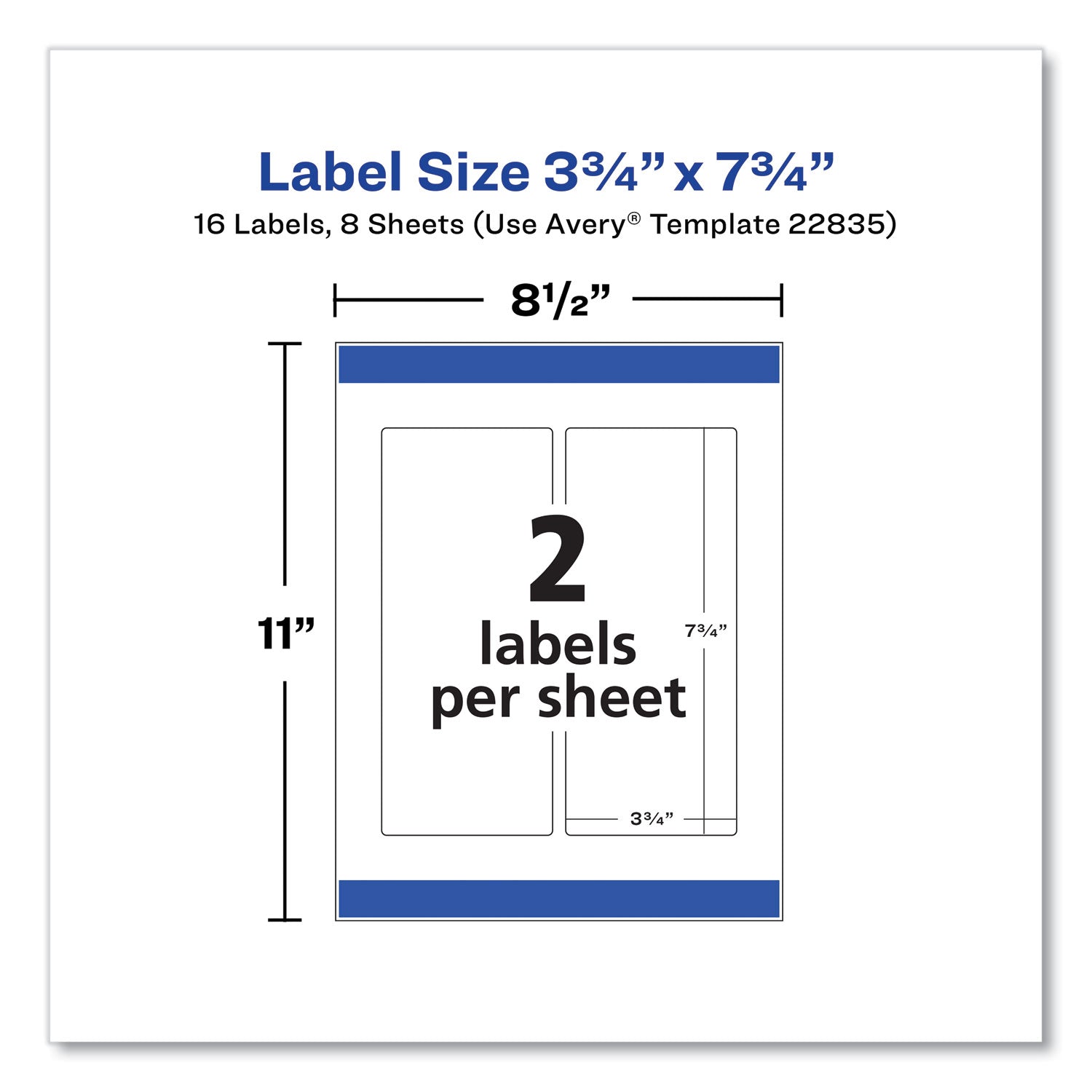Avery® Durable Water Resistant Wraparound Labels with Sure Feed Technology - 3.25 x 7.75 Inches, 16 Labels per Pack - Perfect for Shipping, Storage & Organization
