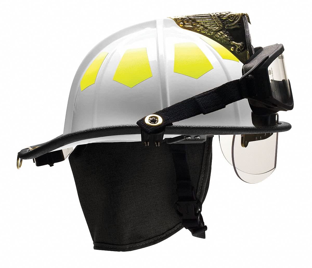 Bullard US6WH6BBRK2 White Fiberglass Fire Helmet - Durable Safety Gear for Firefighters & Industrial Workers