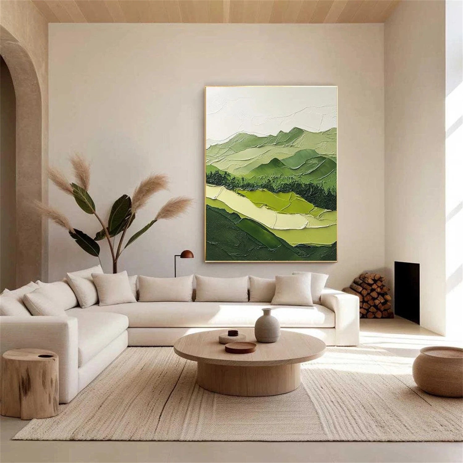 Flower and Tree Painting Wall Art #FT134 - Handmade Canvas Decor for Living Room, Bedroom & Office