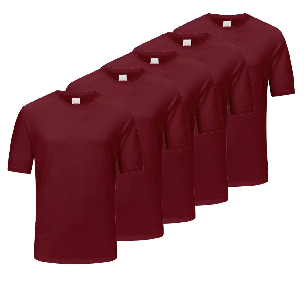 5 Pack Men's Short Sleeve Summer T-Shirts - Comfortable Cotton Crew Neck Tees for Casual Wear, Gym & Outdoor Activities