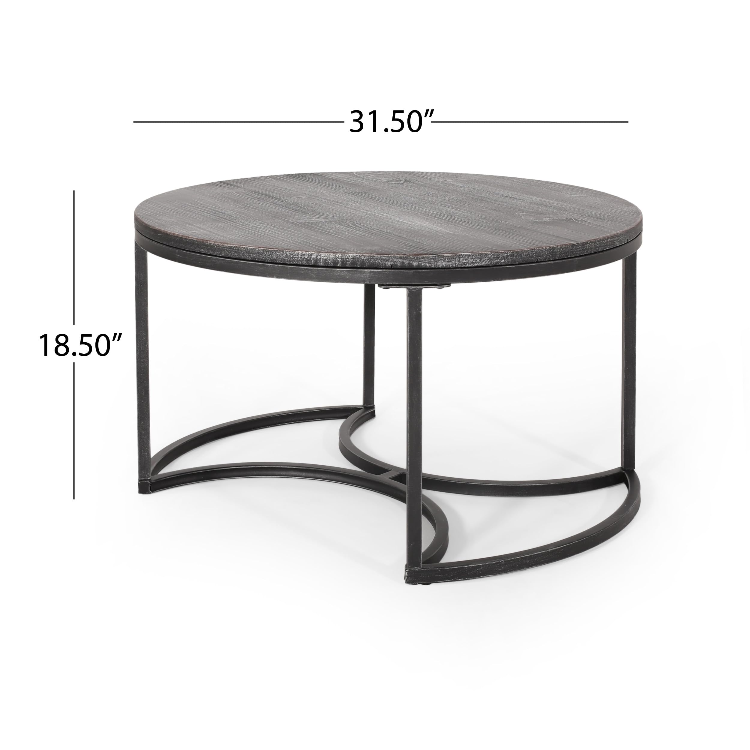 Christopher Knight Home Roberta Coffee Table Set - Modern Gray & Pewter Finish - Perfect for Living Room, Lounge, or Office Decor