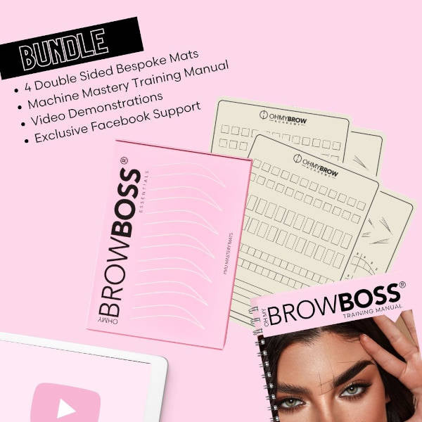OHMYBROW BOSS Machine Mastery Bundle - Professional Eyebrow Tattoo Kit for Permanent Makeup Artists | Perfect for Salon, Spa & Home Use