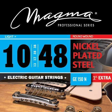 Electric Guitar Strings Nickel Plated Steel .010-.048 Gauges (10,13,17,28,38,48) - GE150N-1 Set for Rock, Blues & Live Performance