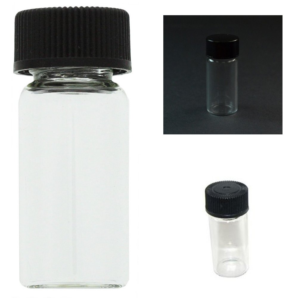 10 Pack Mini Clear Glass Vial Bottles with Caps - 1 3/8