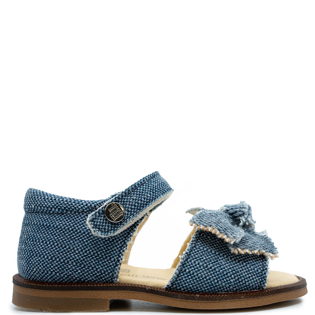 Andanines Women's Denim Bow Sandals - Comfortable Strappy Summer Sandals for Beach, Walking & Casual Outfits