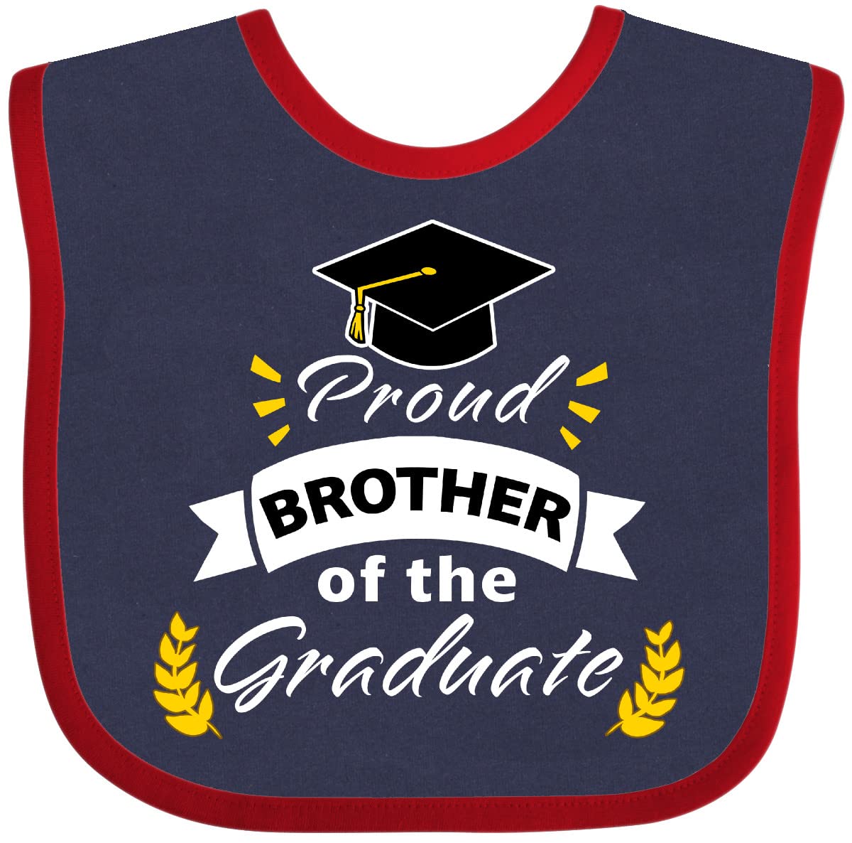 Proud Brother of the Graduate Baby Bib - Inktastic Family Graduation Gift for Toddlers & Infants - Perfect for Graduation Parties & Celebrations