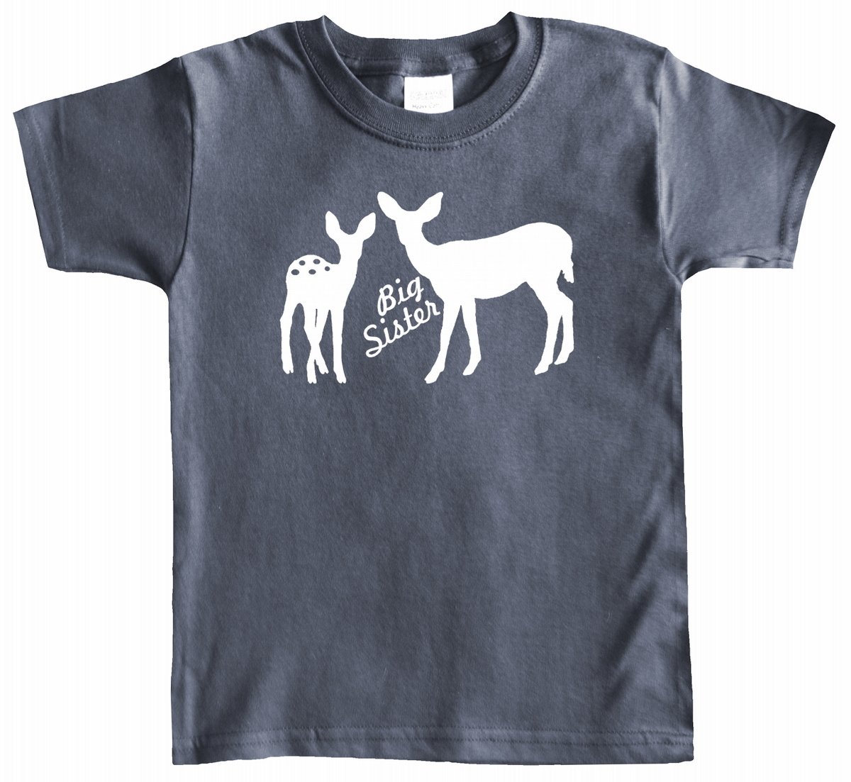 Big Sister Toddler T-Shirt - Soft Cotton Gray Toddler Shirt for Siblings - Perfect for Family Photos & Sibling Bonding Moments