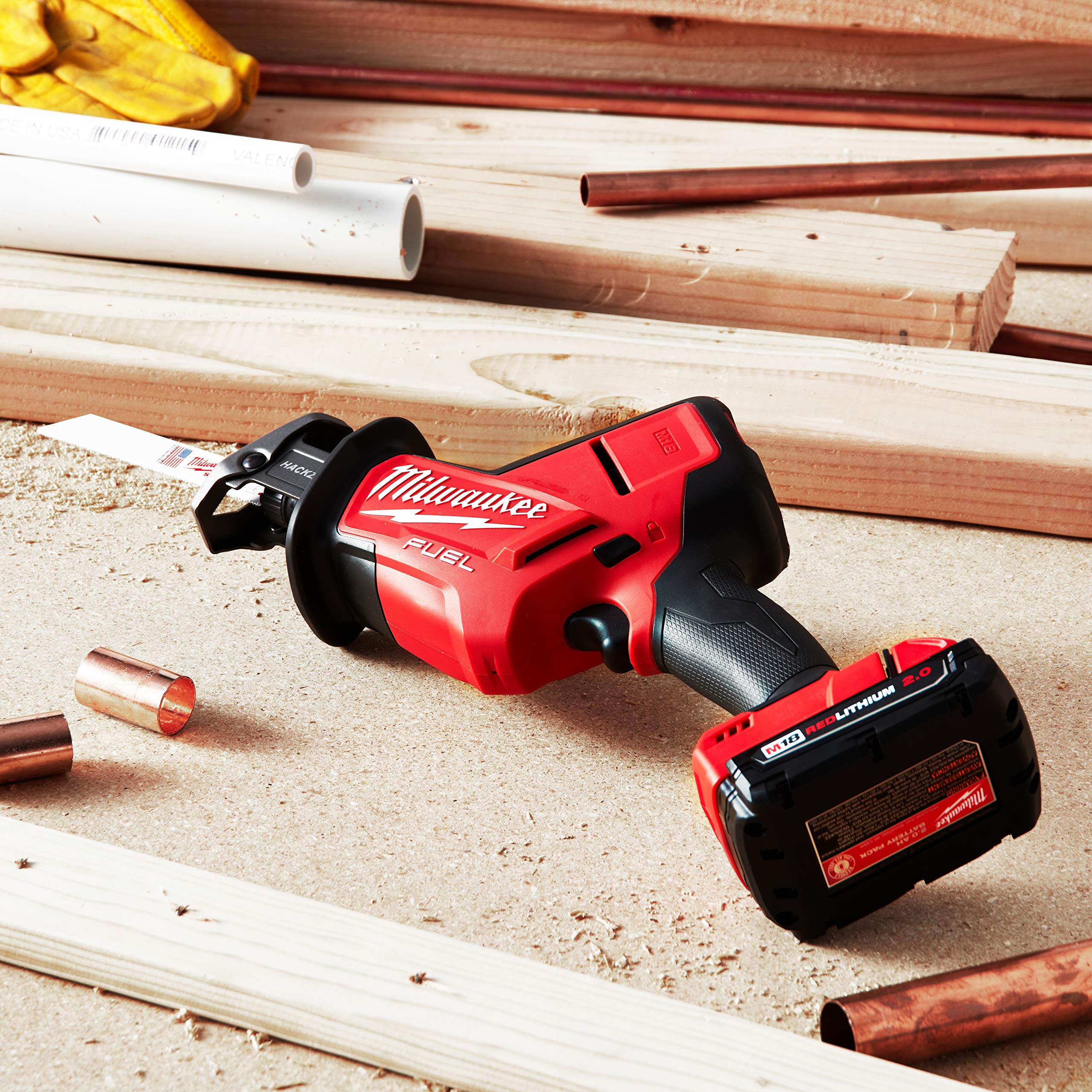 Milwaukee 2719-20 M18 Fuel Hackzall Reciprocating Saw (Bare Tool) - Red & Black - Cordless Power Tool for Cutting Wood, Metal & PVC - Perfect for Construction, Demolition & DIY Projects