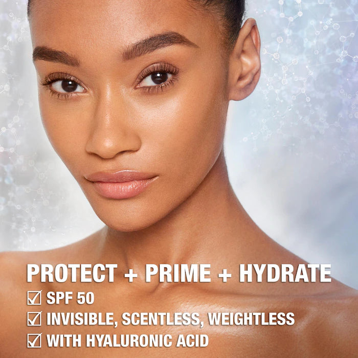 Charlotte Tilbury Invisible UV Flawless Primer SPF 50 - Lightweight Makeup Base & Sun Protection for Daily Wear