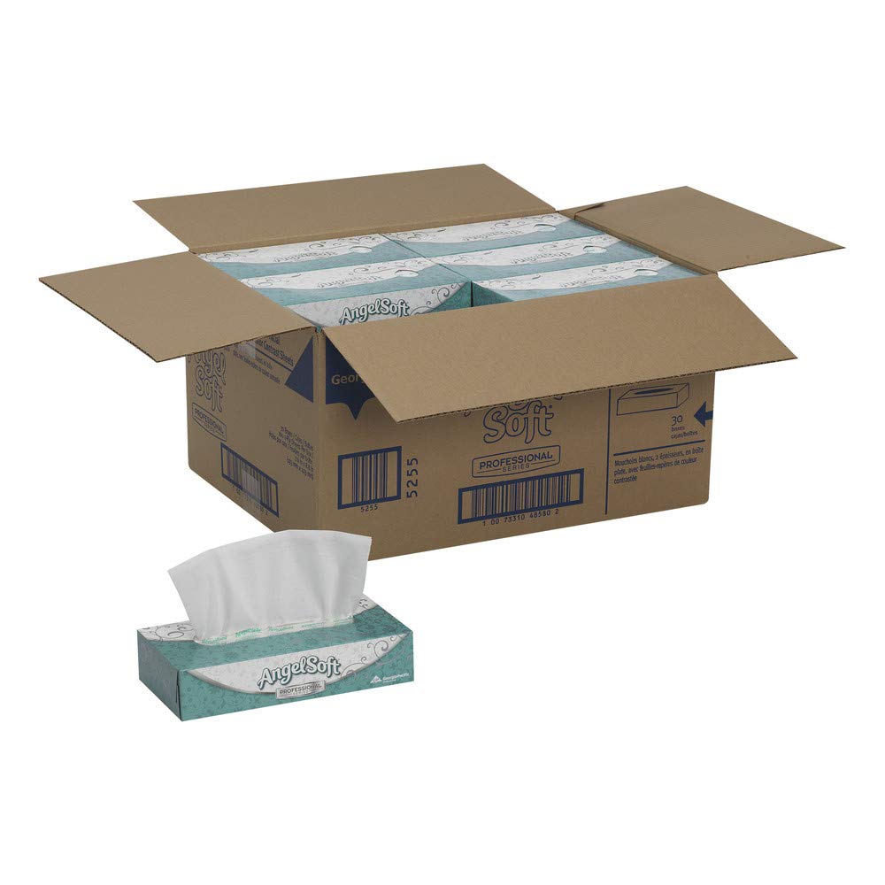 Georgia Pacific Professional 48580 Premium Facial Tissues - 100 Tissues per Box, 30 Boxes per Carton | Soft & Strong for Office, Home & Hospitality Use