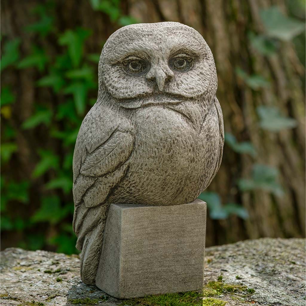 Campania International Al Owl Statue - Handcrafted Garden Decor for Outdoor & Indoor Use - Perfect for Patio, Yard, and Home Decor
