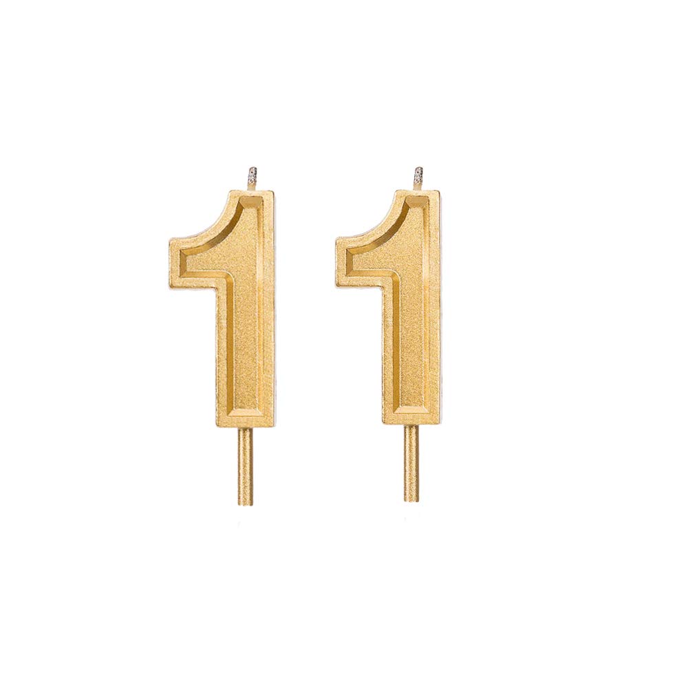 Gold Number 11 Birthday Cake Candles - 11th Birthday Cake Topper for Party Decorations | Perfect for Birthday Cakes, Cupcakes & Celebration Decor