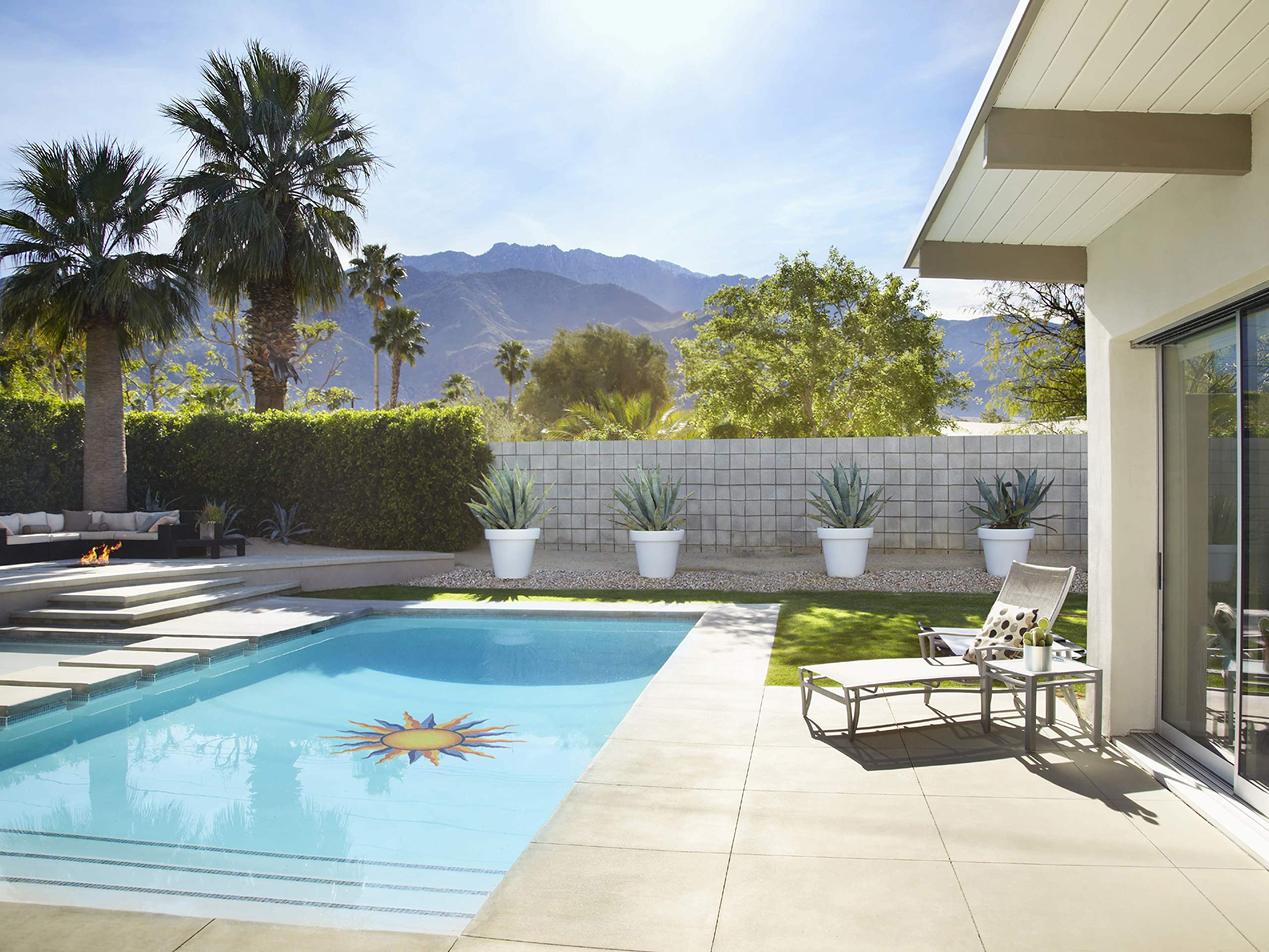Sun Medallion Ceramic Swimming Pool Mosaic Tile - 48