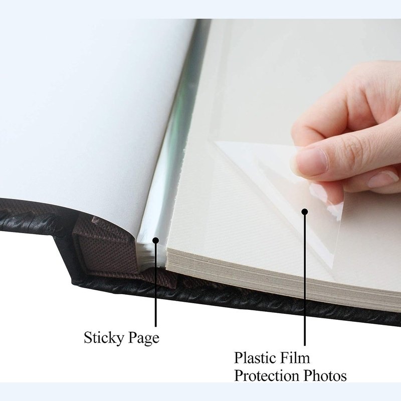 Premium Leather Photo Album Book - Holds 3x5, 4x6, 5x7, 6x8 & 8x10 Pictures - Perfect for Wedding, Family & Travel Memories Preservation