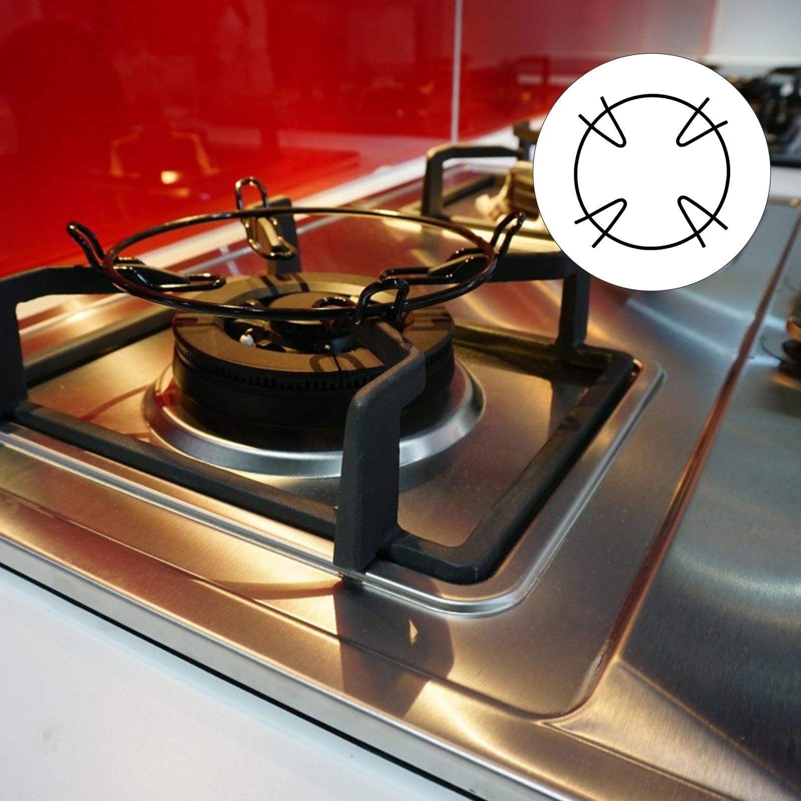 Non-Slip Iron Wok Ring - 3pcs Gas Stove Support for Cooking