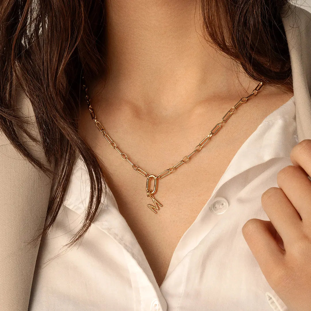 Personalized Rope Letter Charm - Custom Initial Necklace for Women, Men - Perfect for Gifts, Anniversaries, Birthdays & Everyday Wear
