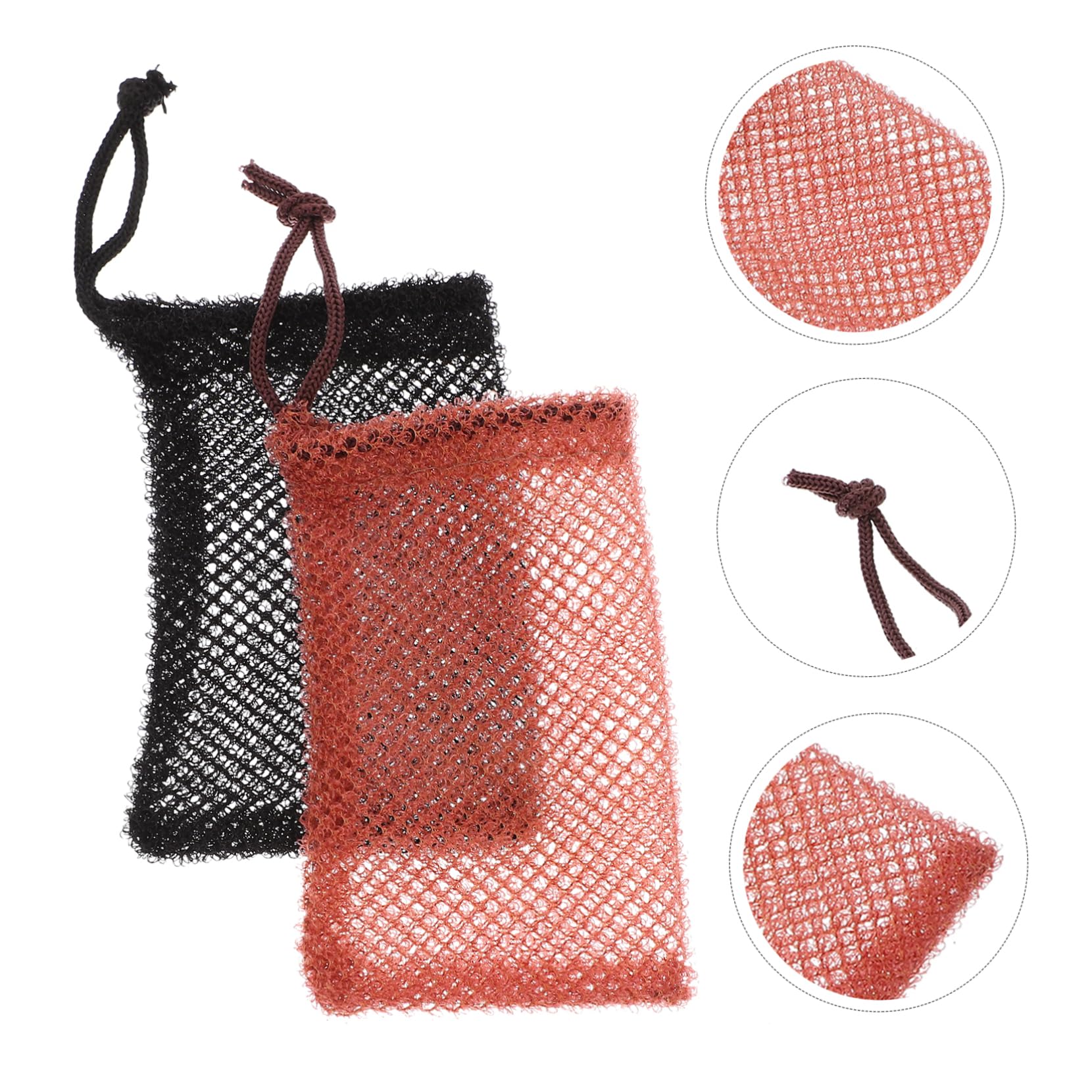 iPetboom 2-Pack Exfoliating Soap Pouch Net - Gentle Face & Body Scrub, Hanging Lanyard for Shower, Bath & Travel | Soap Saver Bag for Men & Women