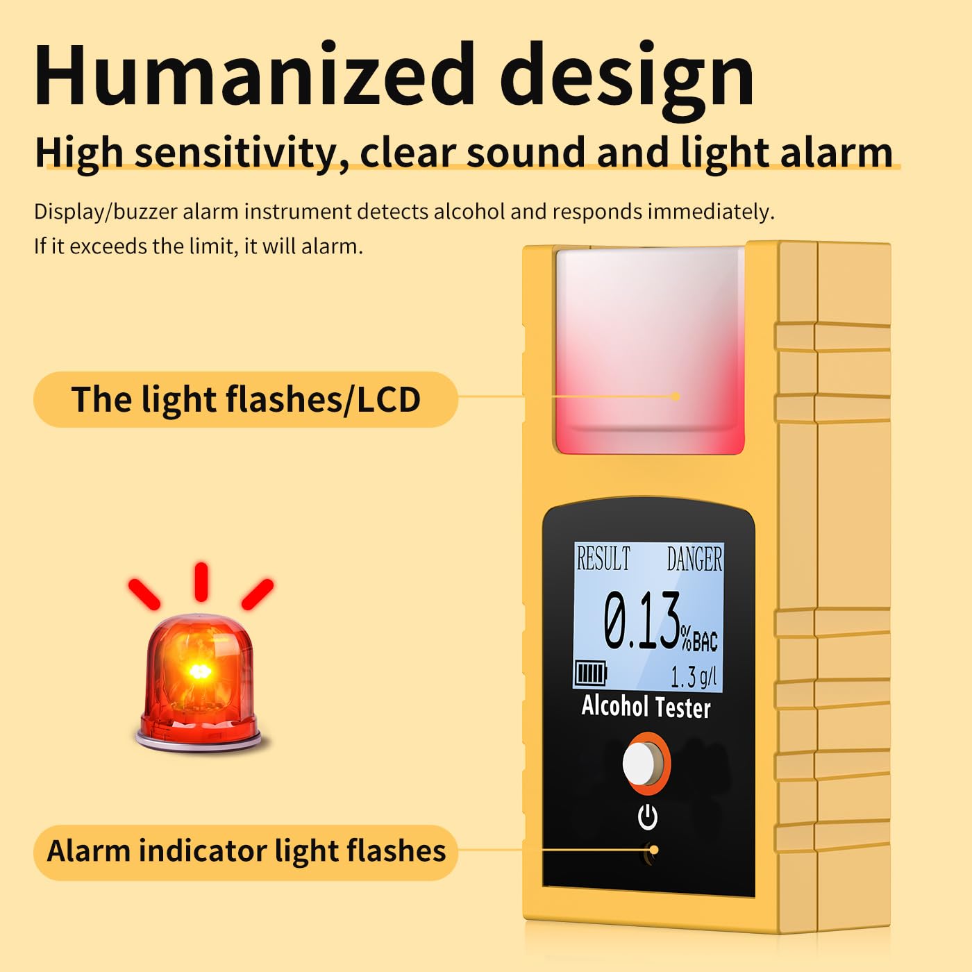 **Flagfront Professional-Grade Portable Breathalyzer – High Accuracy Alcohol Tester with Digital LCD Display, Direct Blow Technology & USB-C Charging – Ideal for Personal Use, Workplace Safety, and Responsible Driving**