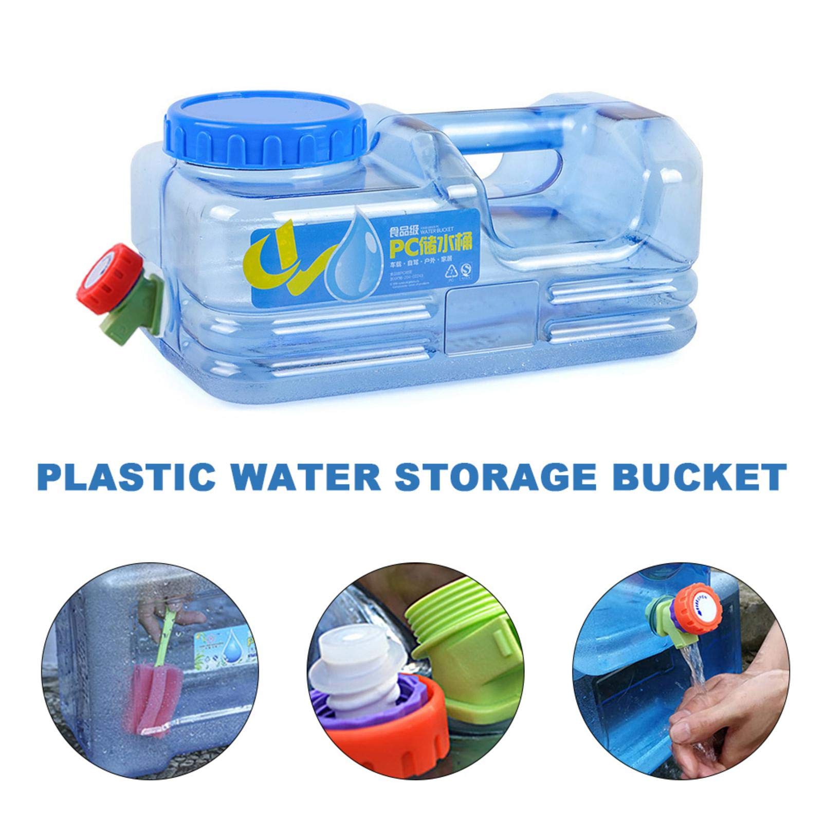 Naysku 5.5L Reusable Plastic Water Jug - BPA-Free Camping Water Container with Anti-Splash Lid, Portable Gallon Water Storage for Outdoor Adventures, Hiking, Emergency Preparedness and Home Use